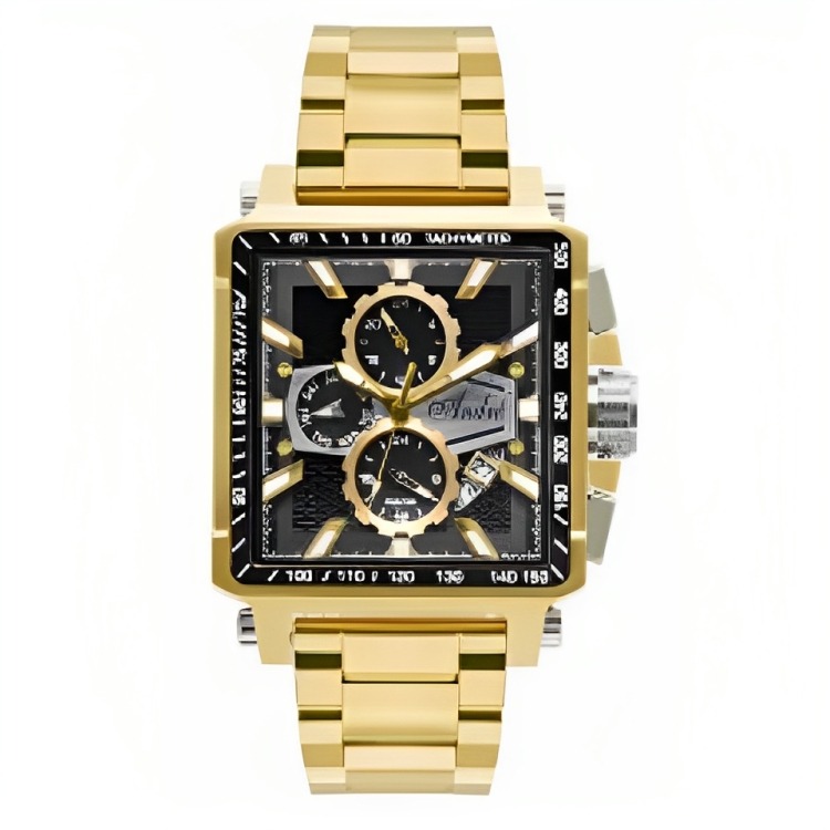 Reloj Caballero Deportivo Cuadrado Color Dorado Andre 3-3380H